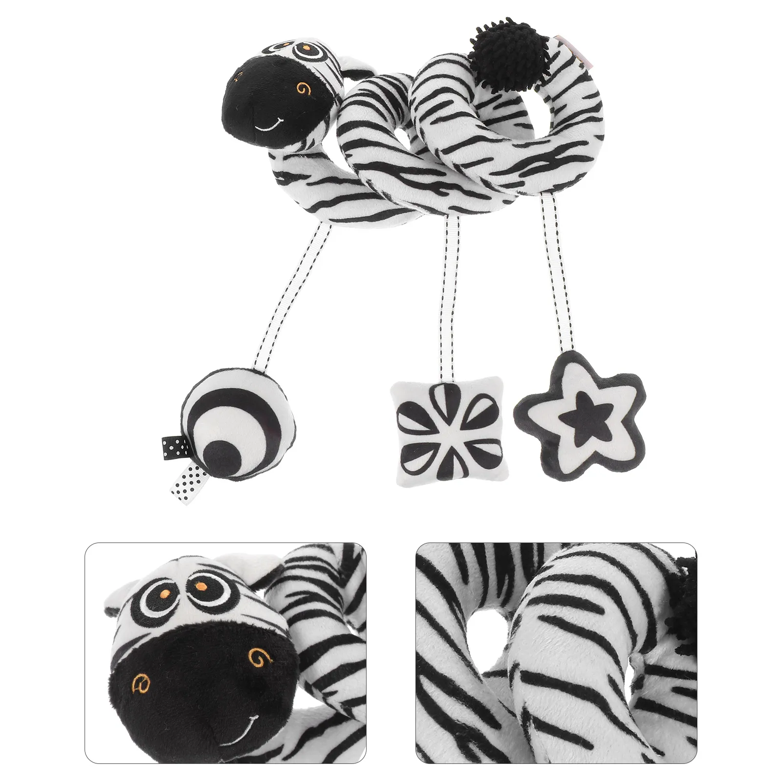 Cochecito de cama de cebra blanco y negro, juguetes para cochecitos de bebé, colgados para niños pequeños