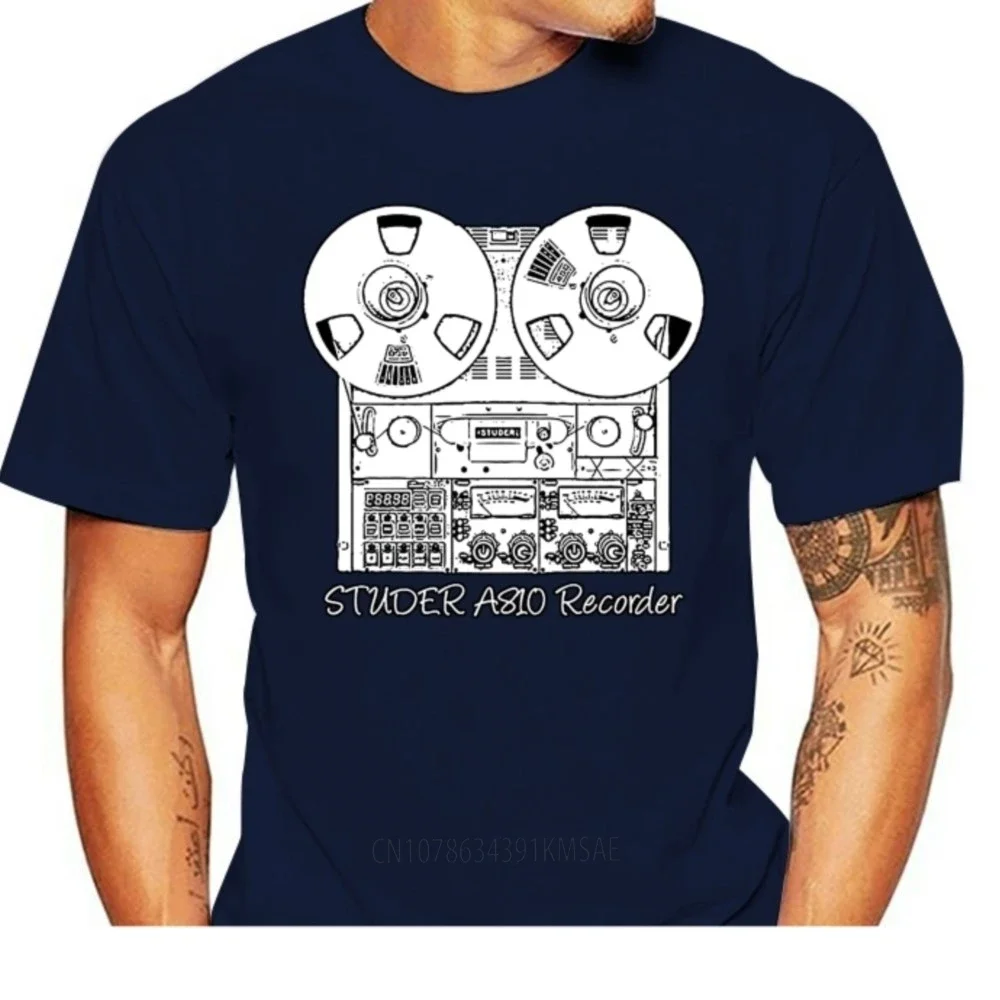 Studer A810 Reel Tape Recorder Print Heavy Weight T - Shirts S - Stylish T-Shirt Men Cotton Brand Tee Shirt