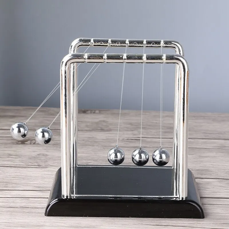 Newton Cradle Equilíbrio Bolas De Aço Escola Ensino Suprimentos Física Ciência Pêndulo Mesa Toy Presentes Decoração Para Casa