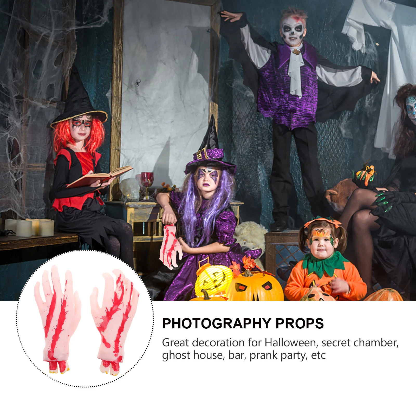 

Fake Hand Props Halloween Human Arm Scary Hands Decoration Grey Decorations Photobooth