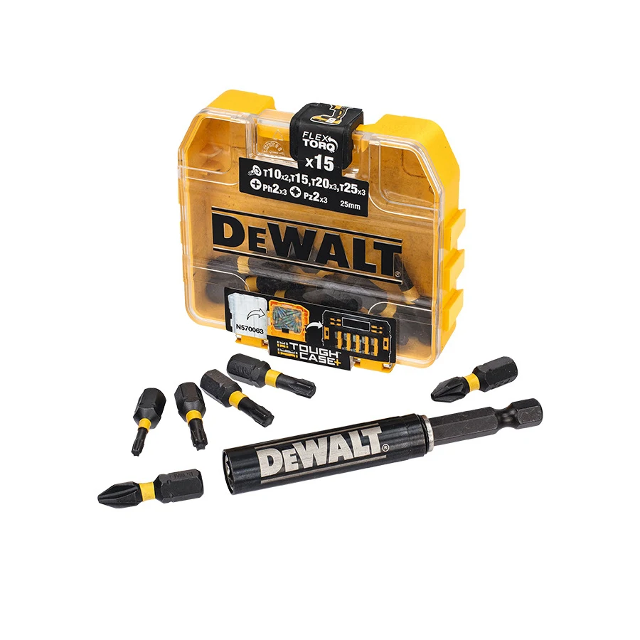 Imagem -03 - Dewalt-bits de Torção Conjunto Misto Pequeno Armazenamento em Massa Acessórios para Ferramentas Elétricas Dt70577t-qz no 15 Pcs