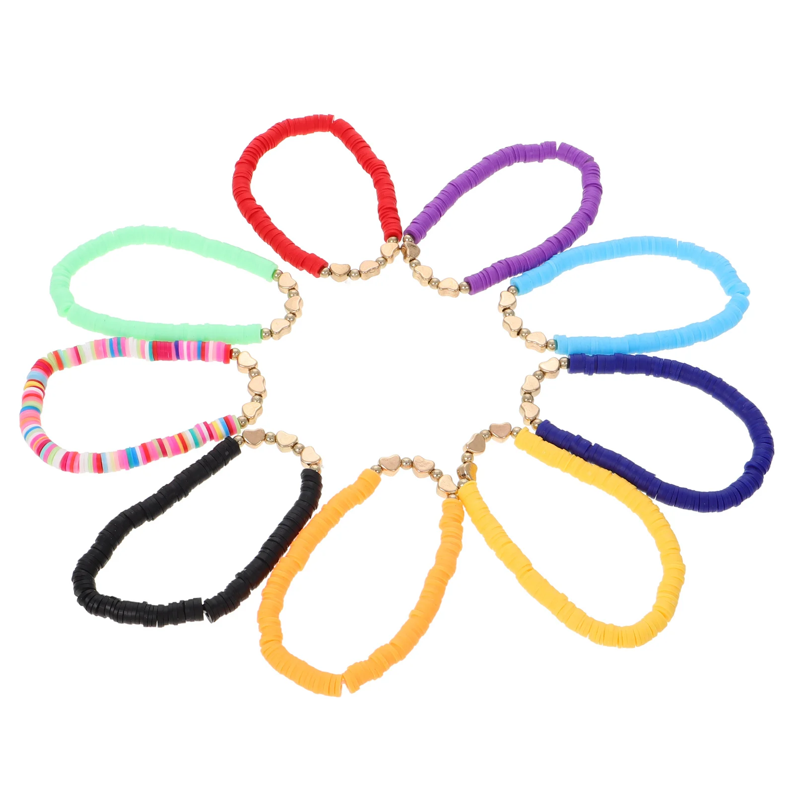 

9 Pcs Baseball Bracelet for Women Clay Bohemia Bead Halloween Bling Bracelets Aesthetic Love Colorful Friendship