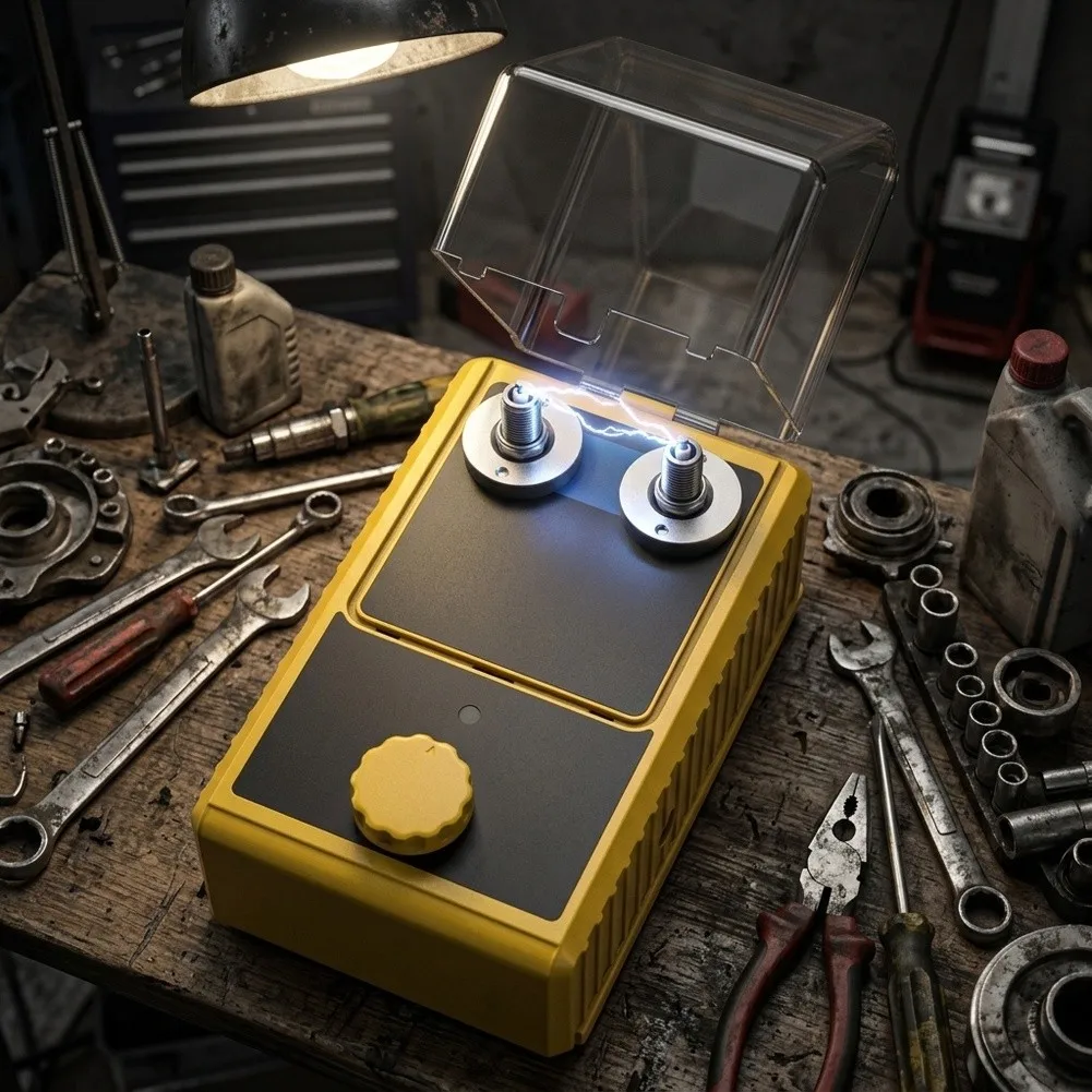Dual-Hole Engine Ignition Diagnostic Tool for Autool SPT101 with Transparent Shield and Compact Handling Design