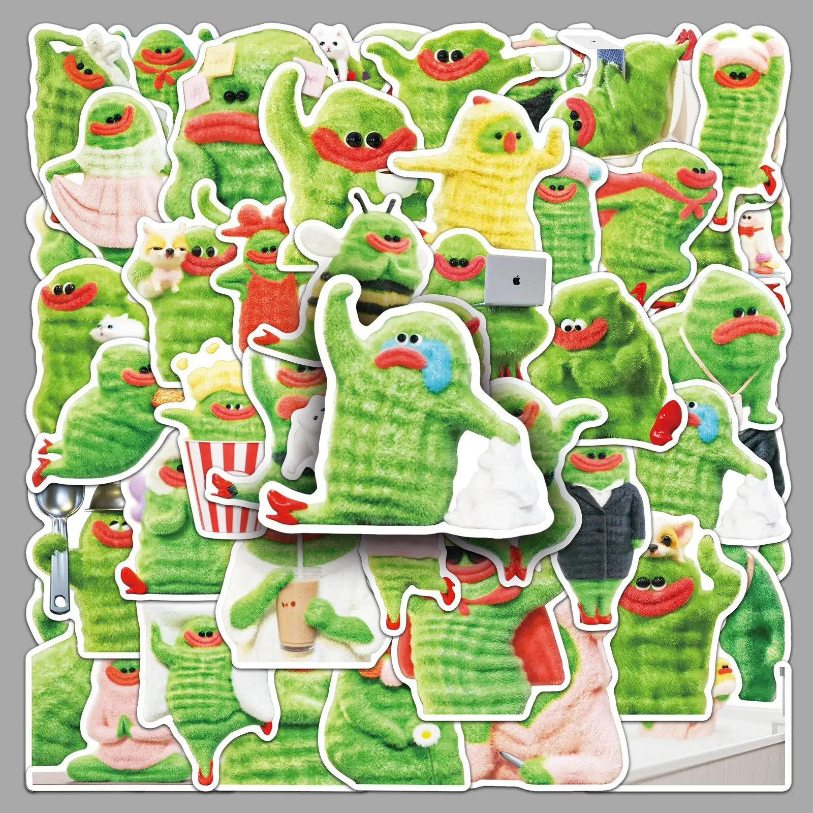 

10/30/50PCS Cartoon Cute Bitter Gourd Lady MEME Package Sticker Funny Abstract Creative Waterproof Decorative Mobile Phone Case