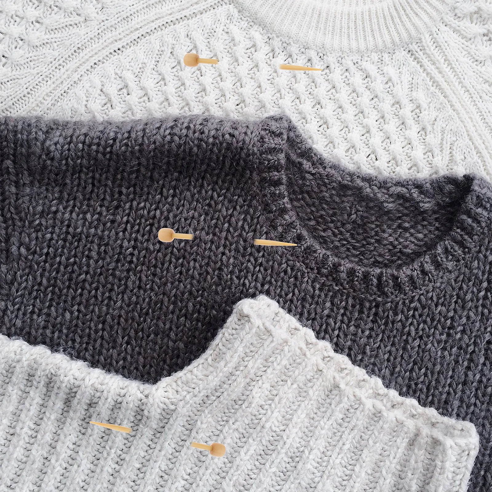 

1 set 1 Set Wooden Rods Needles Diy Brooch Base Woolen Yarn Craft Tools Short Knitting Needle Weaving Supplies Wood