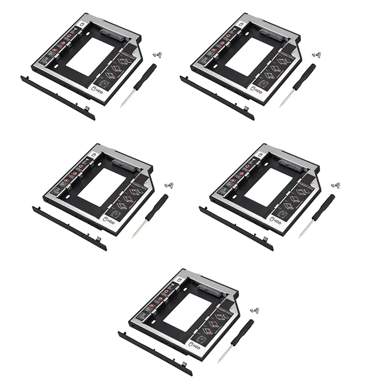 Hot TTKK 5X Universale Sata 2Nd HDD Ssd Disco Rigido Caddy 9.5Mm Per Cd/Dvd-Rom Baia Ottica Per HDD Sataii Sdd Staffa del Disco Rigido
