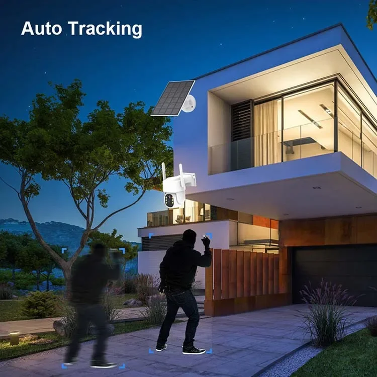 Rscamtom 4mp áudio rastreamento automático cctv câmera de segurança à prova dwaterproof água câmera visão noturna 8ch ptz wifi sistema vigilância cctv