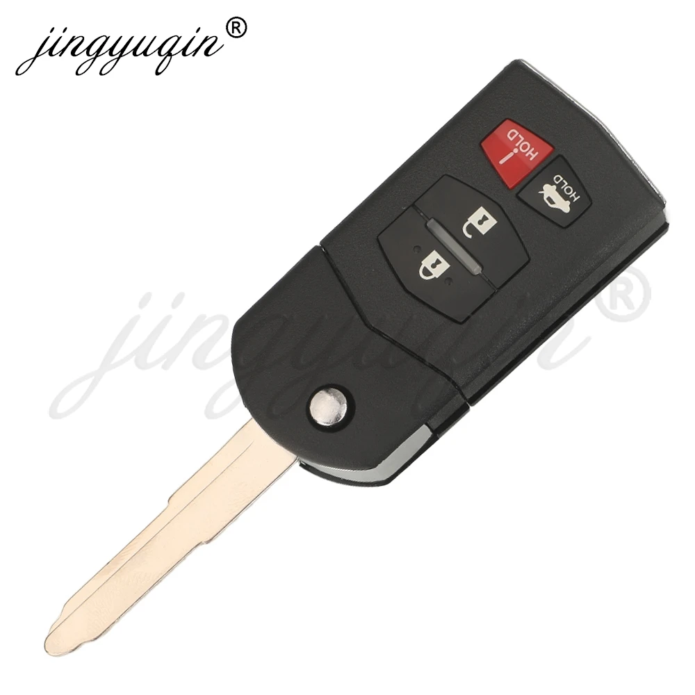 Jingyuqin Flip Remote Car Key 315Mhz 4 d63 Chip per Mazda 2 3 5 6 8 CX-7 CX-9 MX-5 BGBX1T478SKE125-01 CC43-67-5RYC Fob 3/4 pulsanti