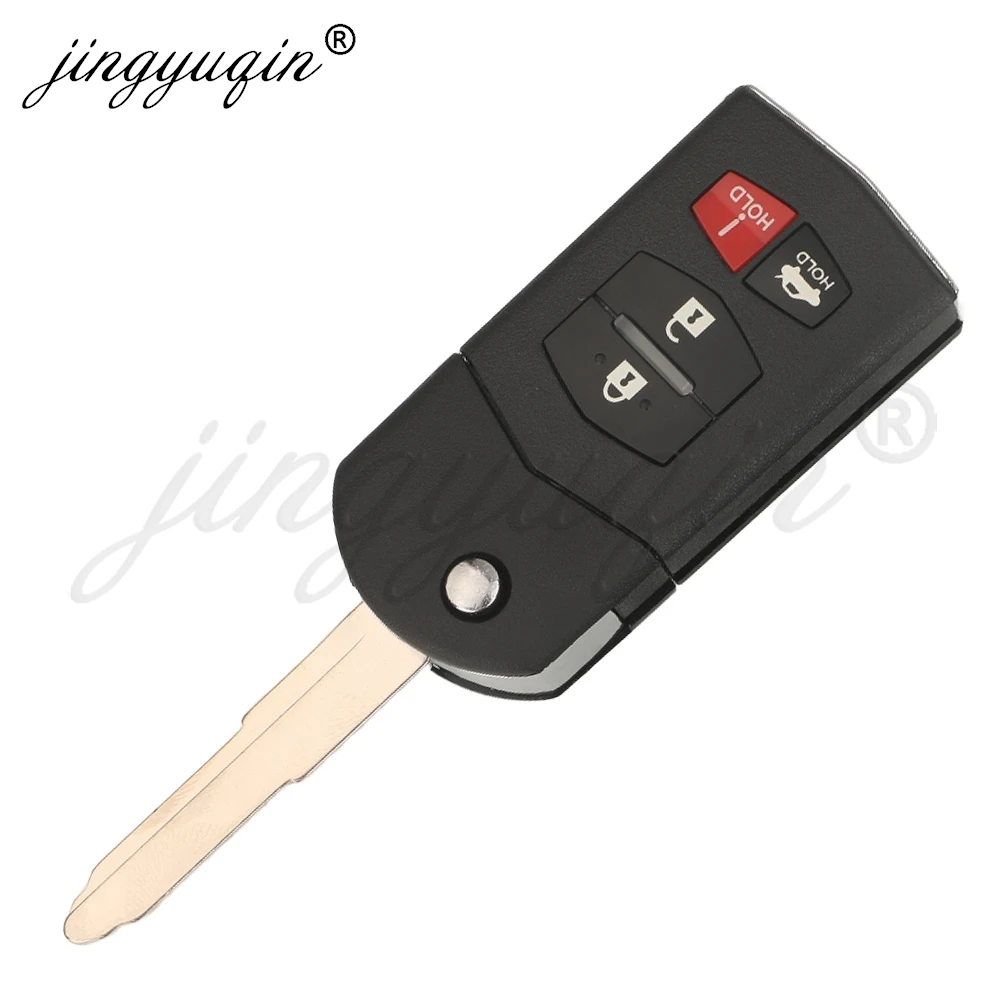 Jingyuqin Flip Télécommande Clé De Voiture 315Mhz 4D63 Puce Pour Mazda 2 3 5 6 8 CX-7 CX-9 MX-5 BGBX1T478SKE125-01 CC43-67-5RYC Fob 3/4 lèvent