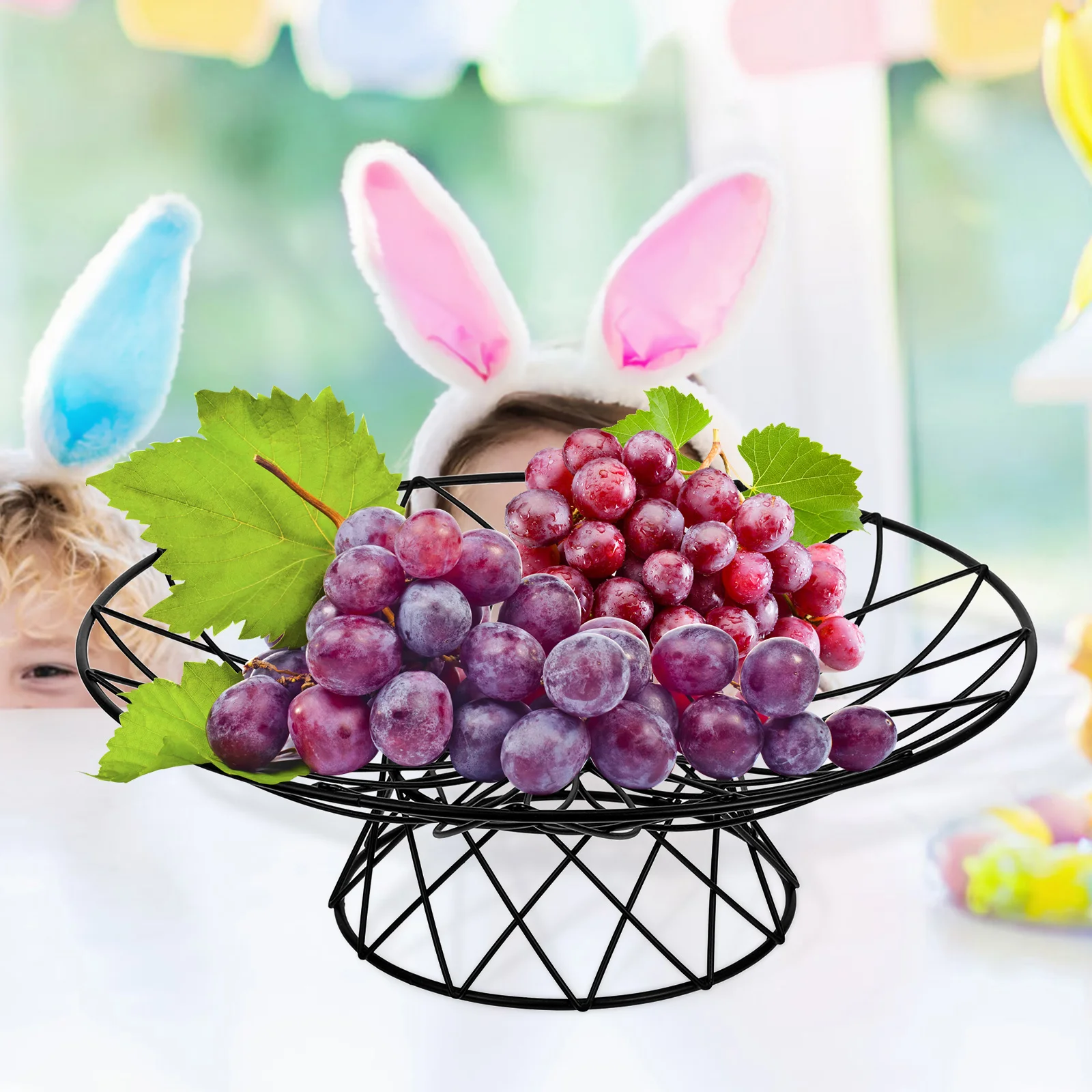 

Black Iron Decorative Storage Baskets Fruit Holder Kitchen Countertop metal wire sundries basket table organizer