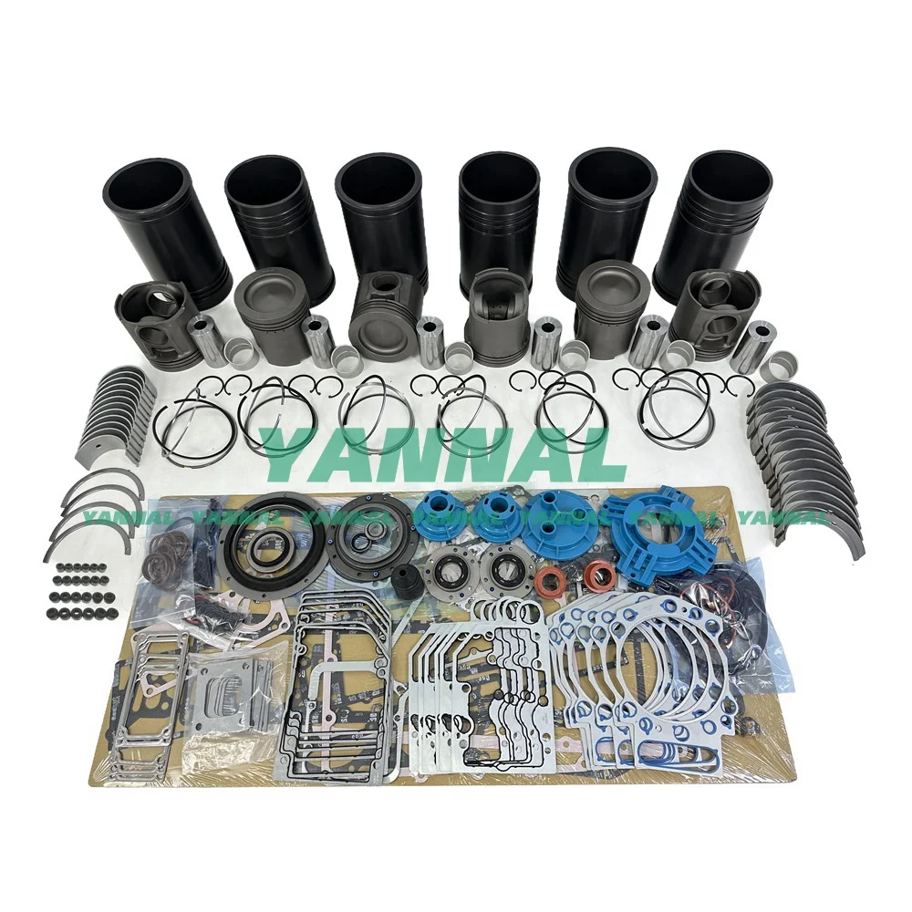 KTA19 Cylinder Liner Kit With Gasket Set Bearing 4910463 For Cummins Excavator