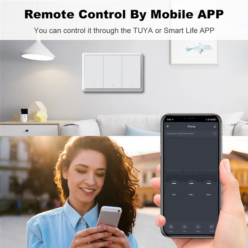 Умный переключатель Tuya Zigbee, нейтральный провод, дополнительная интеллектуальная настенная кнопка США, выключатель света AC100-240V для Alexa
