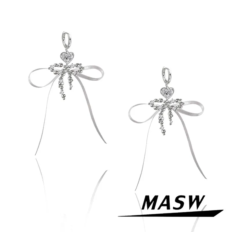 

MASW Original Design Delicate Sweet Bowknot Earrings For Women Female Gifts Hot Selling Modern Jewelry Popular Accessories