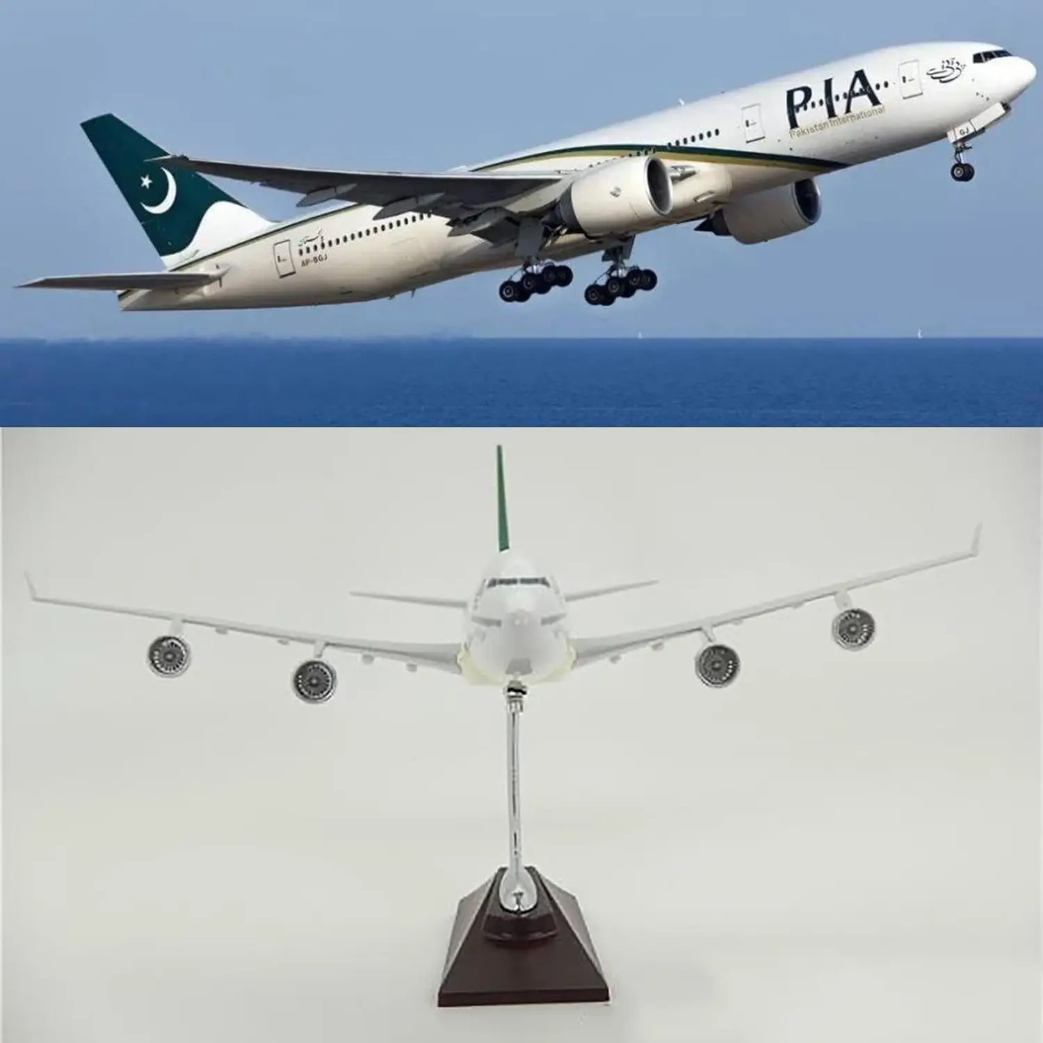 

1:160 Scale Pakistan Airlines Jet Airplane B747 Model Plane Die-cast Ornament Resin Model for Collection Or Gift