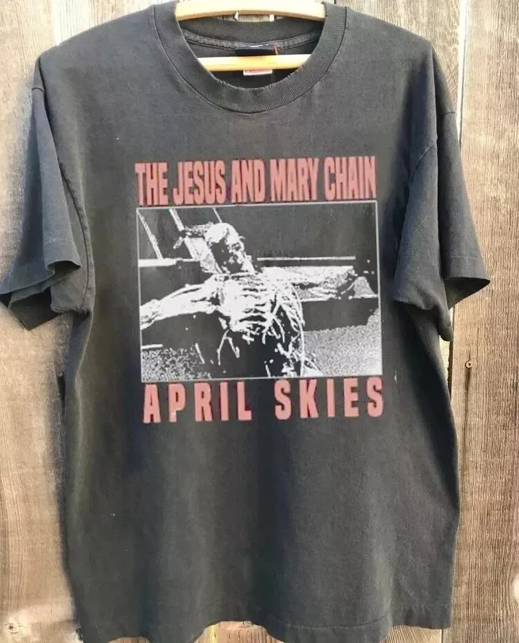 American Retro Jesus and Mary Chain Charcoal T-shirt  Summer Men's and Women's Loose and Breathable T-shirt Top