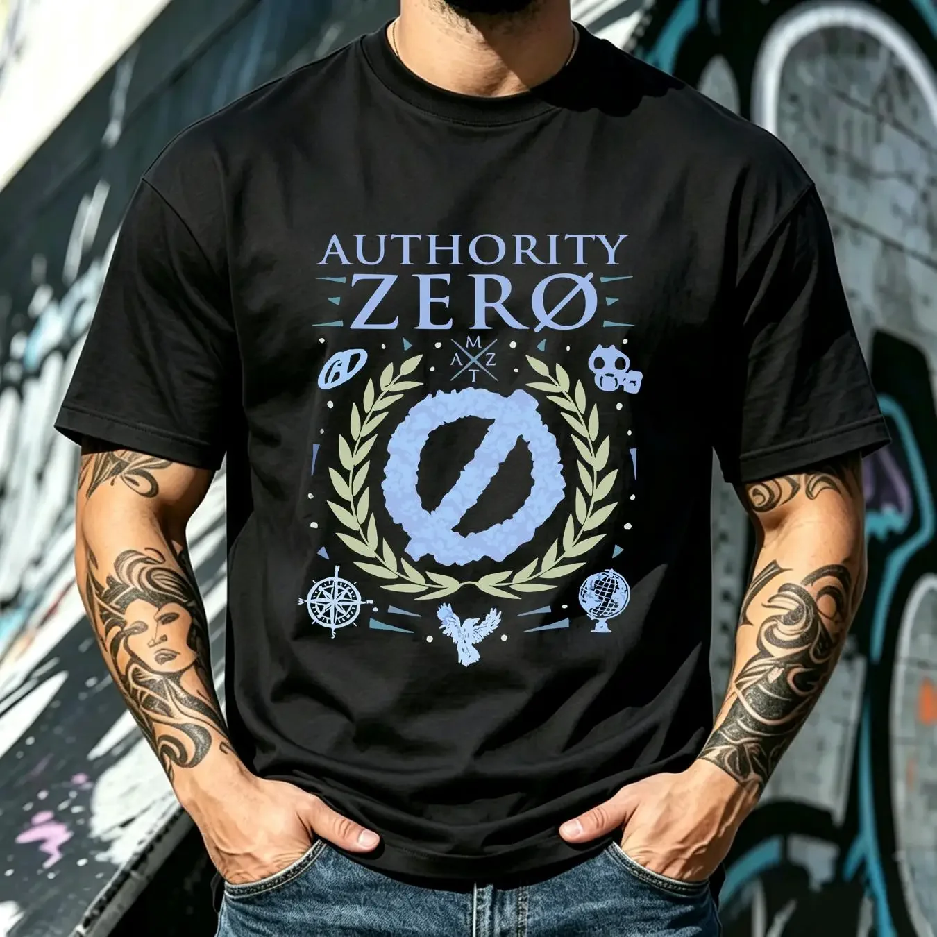 washed T Shirt 2000s Authority Zero XL Andiamo 12 34 A Passage In Time Skate Surf Punk vintage Washed Stylish Soft Stretched