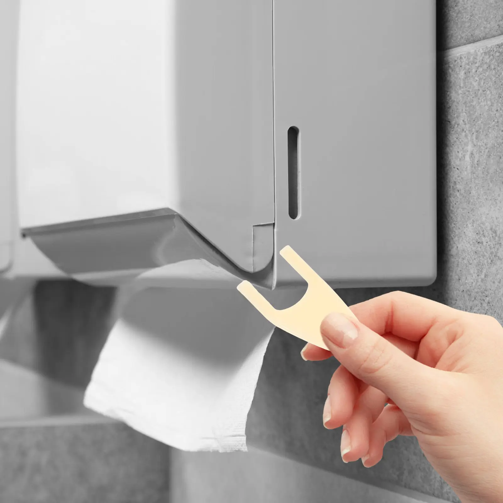 

Белый пластиковый держатель для туалетной бумаги в форме ключа/луны для диспенсера, замена замка для коммерческого диспенсера бумажных полотенец