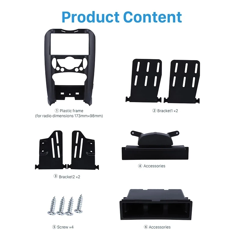 Double Din Car Installation Kit for Mini Cooper R55, R56, R57 Surround Face Frame Radio GPS Dash Trim Panel Cover