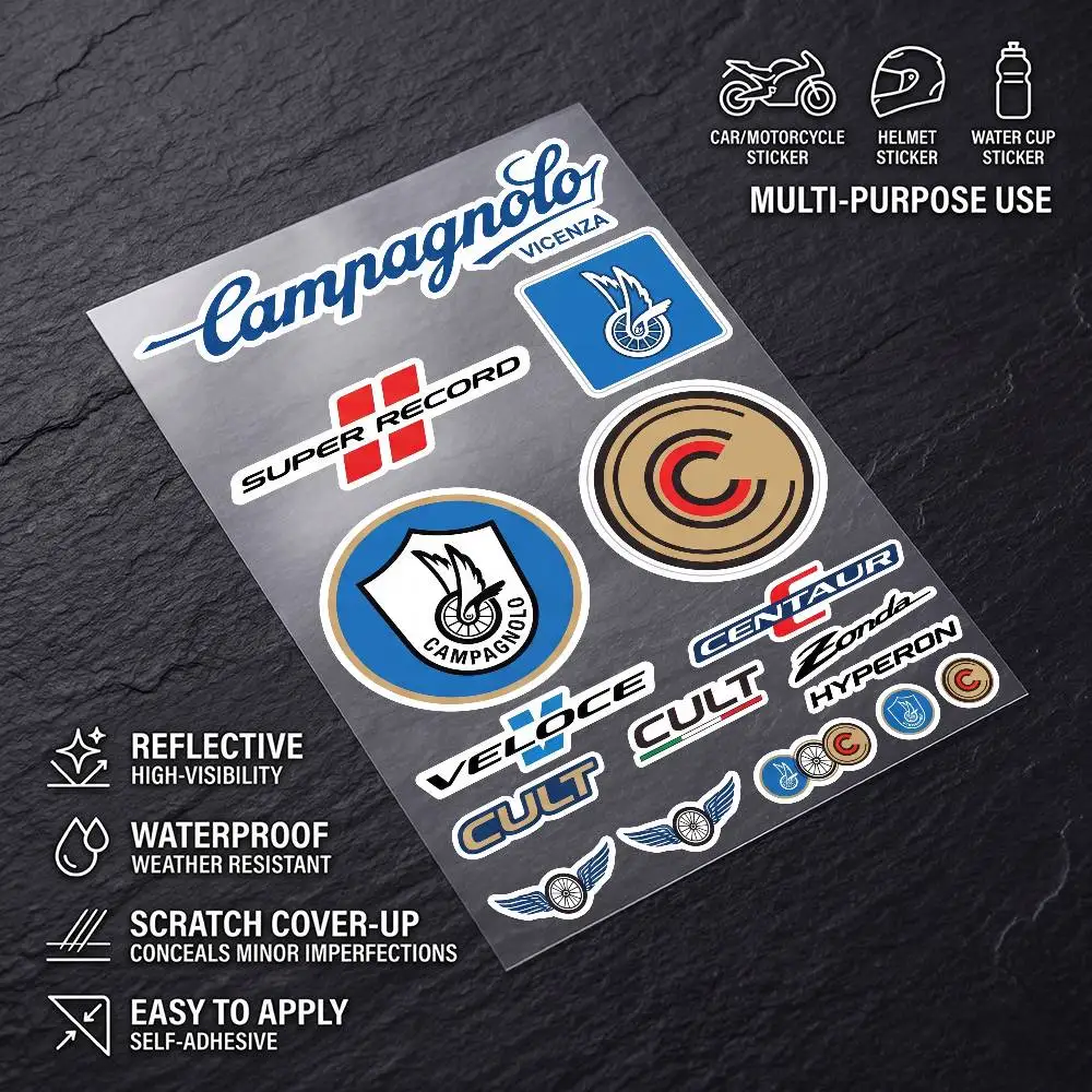 Poster C-am-pa-gno-lo Durable Waterproof Reflective Decor Sticker Scratch Cover For Motorcycle Car Helmet Fridge Accessories