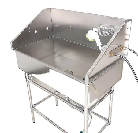 

Dog Bathtub Pet Stainless Steel Bathing Salon Door Grooming Shop Dog Bathtub Factory New Design 2025