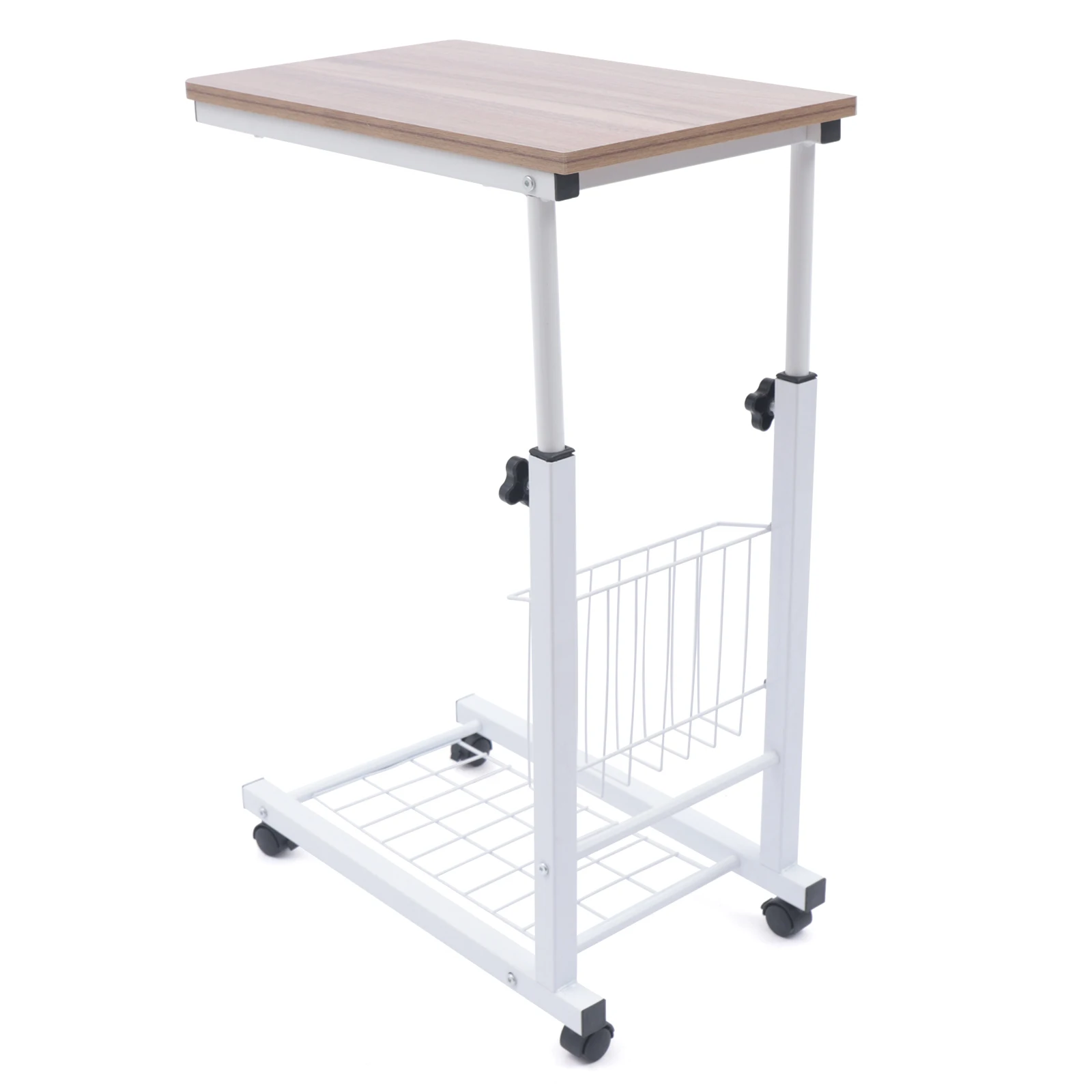 Side Table Movable Adjustable Bedside Working Desk Light Weight Bed Side Table Hospital Overbed Rolling Tray