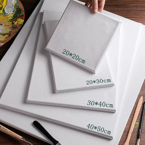 Imagen 2 del producto 5 uds lienzo en blanco dibujo marco de madera, tablero de pintura de lino, artista niños principiantes práctica suministros de arte, Graffiti DIY, HB-03