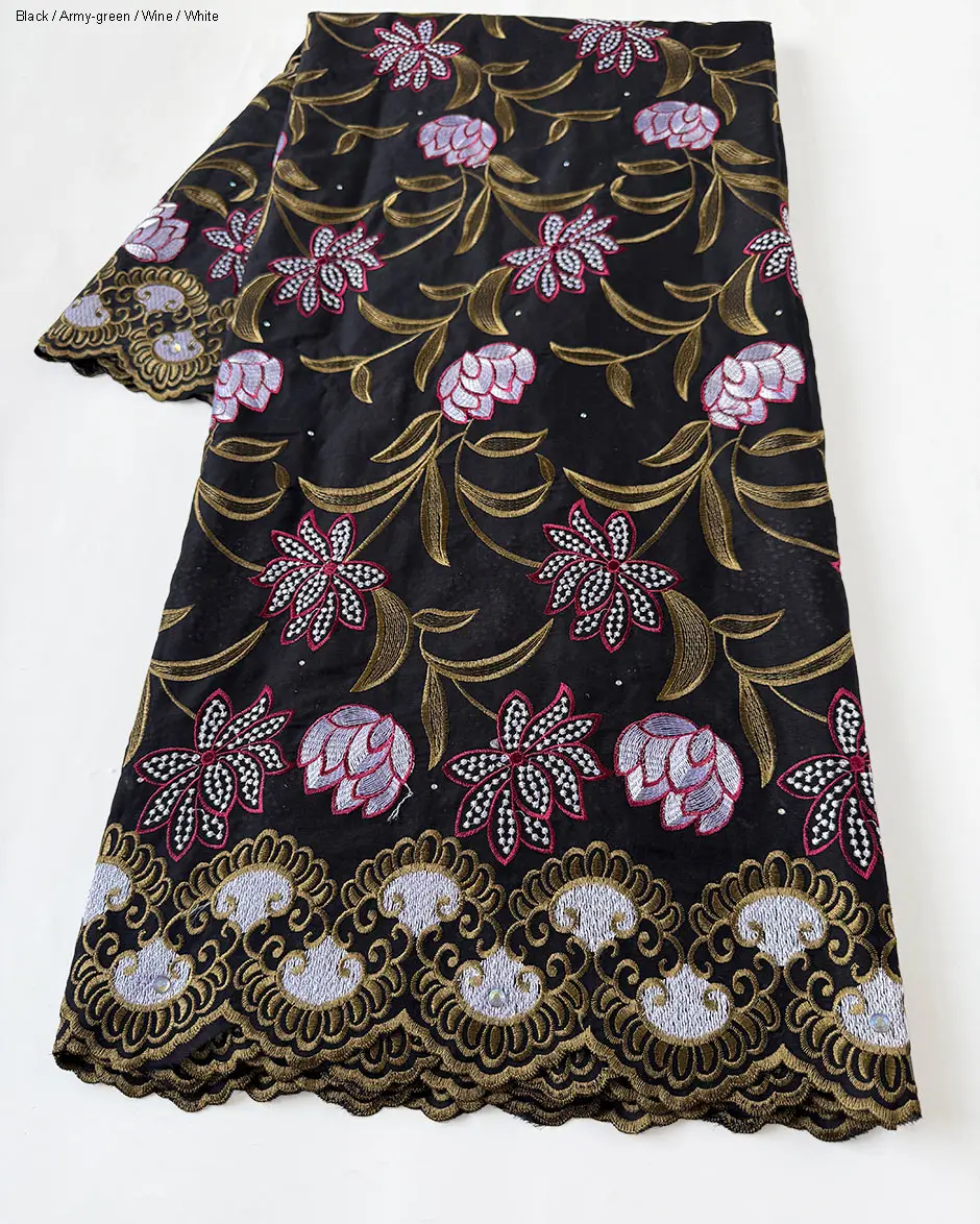 Big Sale Soft Cotton Voile Lace High Quality Embroidered African Swiss Fabric In Switzerland Dubai Nigerian Sewing Garment