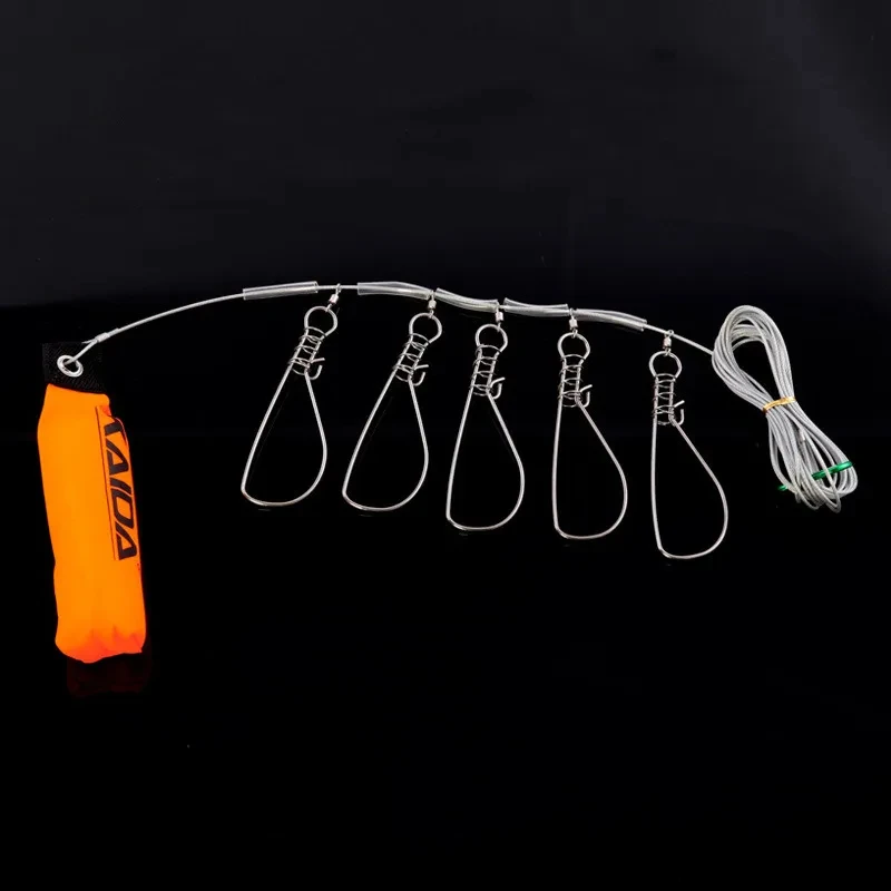 Stainless Steel 5/10 Snaps Fishing Lock Buckle for Giant Big Sea Live Fish Tackle Accessory Chain Stringer Floats Bass Lure Belt