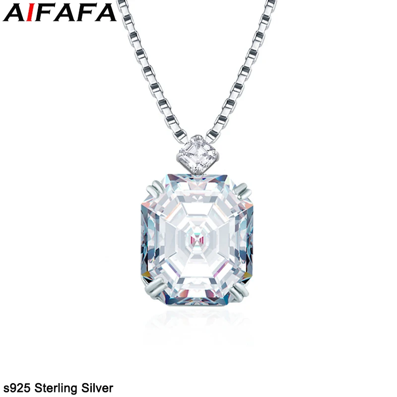 62 Carat High Carbon Diamond Pendant Necklace Sparling 100% s925 Sterling Silver Gemstone Emerald Neck Chain Luxury Fine Jewelry