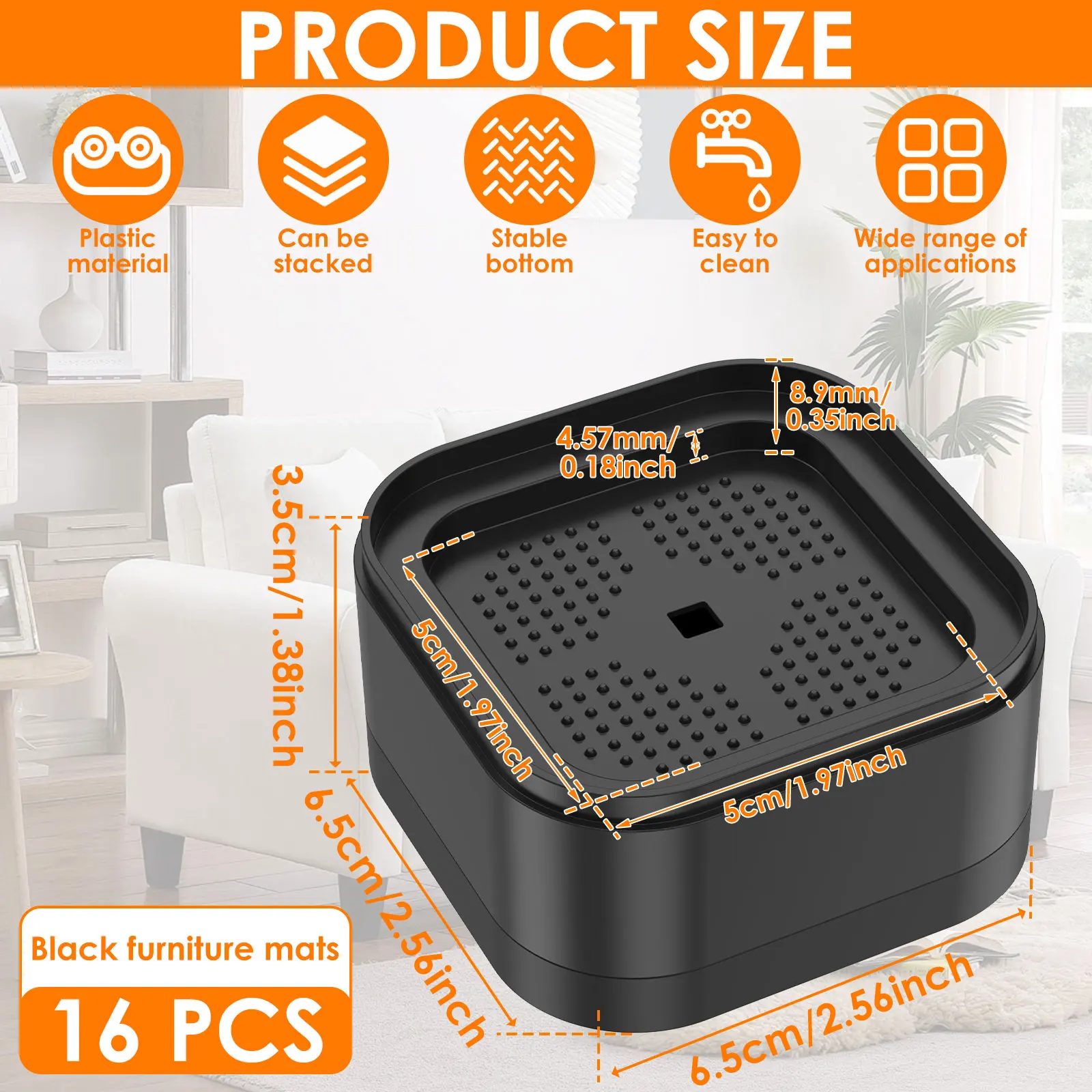 8-16 Pcs Furniture Risers Nonslip Bottom Adjustable Floor Protecto Stackable Table Sofas Bed Heightening Feet Pads view 6