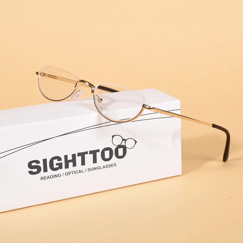 Reading Glasses Hlaf Frame Vintage Men's Presbyopic Eyeglasses Luxury Brand Round Reading Glasses Men Women