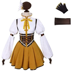 Disfraz de Anime Tomoe Mami para adultos, vestido Lolita, sombrero, traje de fiesta de Halloween