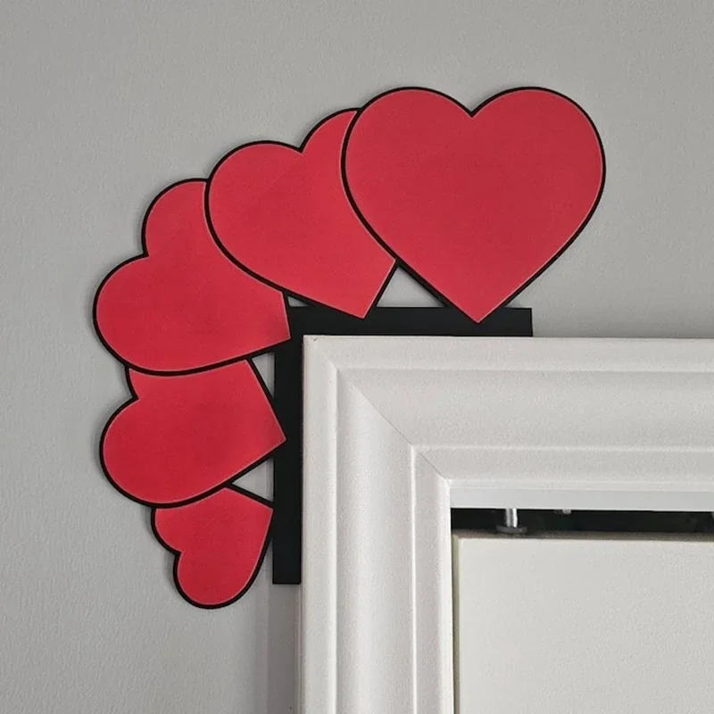 Red Love Door Corner Decoration Wooden Valentine Party DIY Happy 2025 Valentine's Day Decor For  Home Festival  Supplies