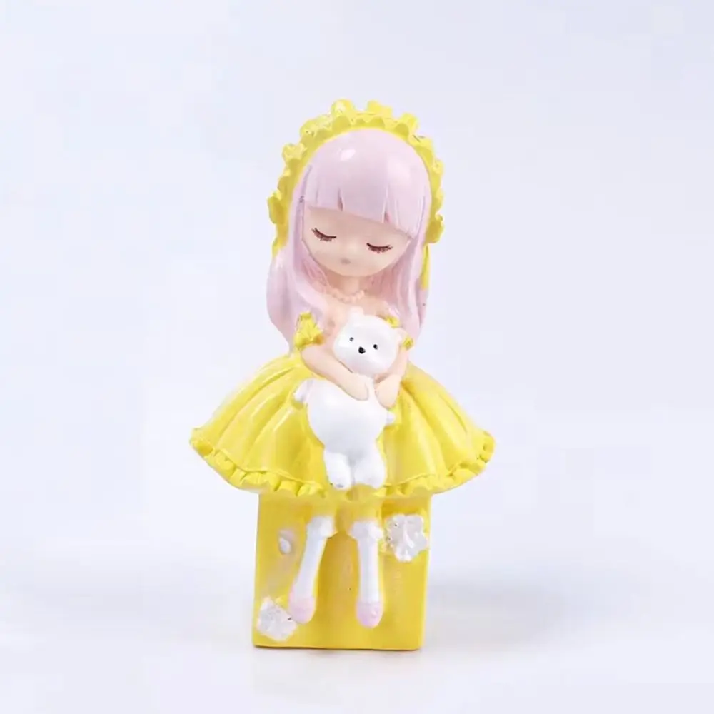 Enamel Doll Cake Topper Lovely DIY Desktop Ornaments Figures Decorations Dream Girl Action Figures Cake Decorate Children