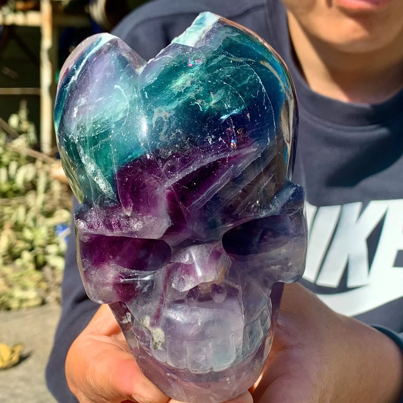 أحجار فلوريت ملونة طبيعية، منحوتة يدويًا، أحجار كريمة طاقة، مع خصائص شفاء تشي، مناسبة للديكور المنزلي، ديم