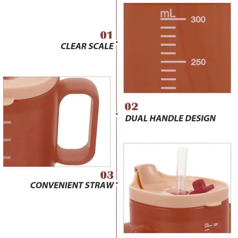 300ml Elderly Water Cup Unspillable Cup With Handles Plastic Mug Drinking Cup Disabled Elderly Spill Proof Dysphagia Cup