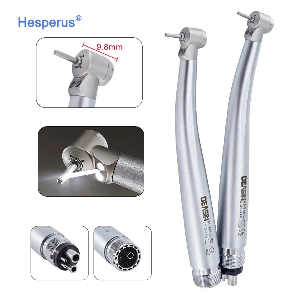 New Ce Surgical Mini Head Dent al Kids with Double Led Handpiece Push Button Turbine High Speed Dent al Handpiece