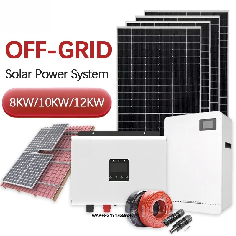 Complete Home Solar Kit  5kw 8kw 10kw 12kw off Grid Solar Panel System PV Solar Panels Set with Battery