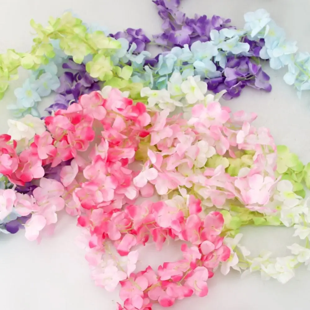 Seidenblumen Künstliche Glyzinien Kunstblumen Grüne Blätter Künstliche Orchideen 2M Lange Hängende Girlande Wanddekoration – Detail 9