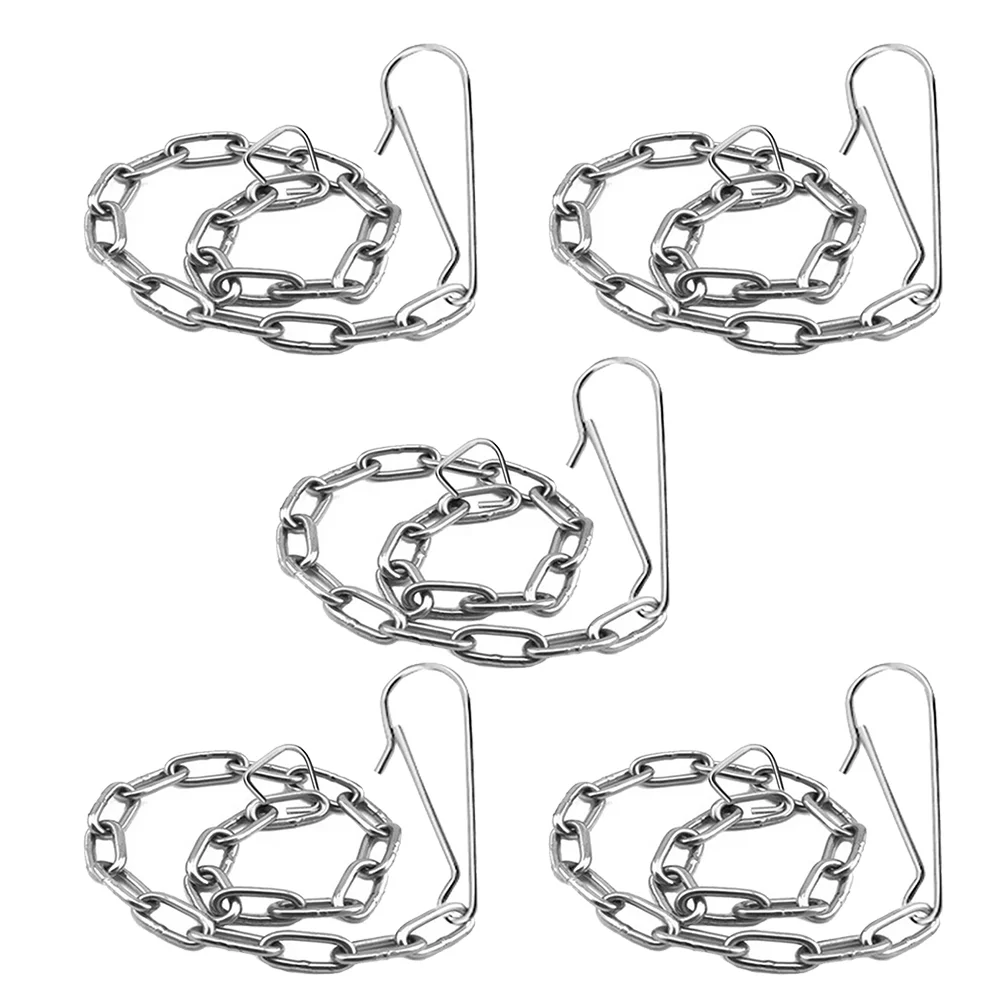 5 Pcs Flap Chain Toilet Handle Lift Flapper Supplies Stainless Steel Accessories Replacement