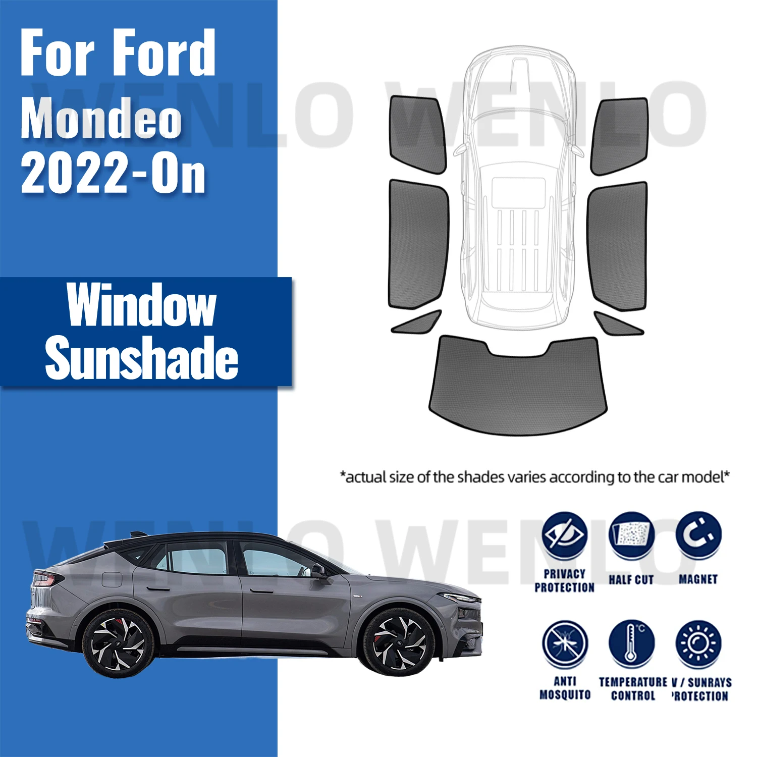 

For Ford Mondeo 2024 2023 2022 Car Sun Visor Accessories Window Windshield Cover Sunshade Curtain Mesh Shade Blind Custom