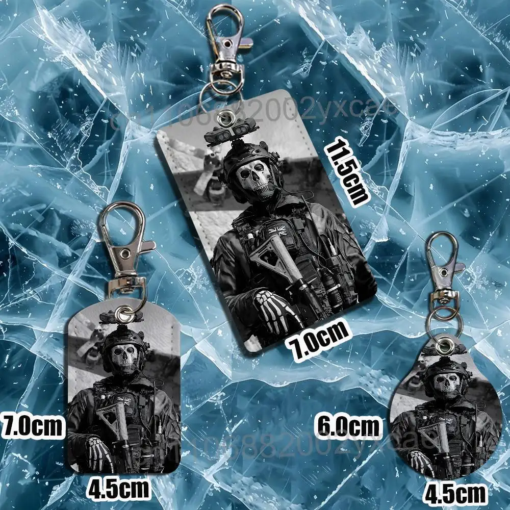 Ghost COD Keegan Call of Duty Keychain Holder Suitable For Subway Bank Card Bus Card Case Badge Holder Wallet Card Textured view 6