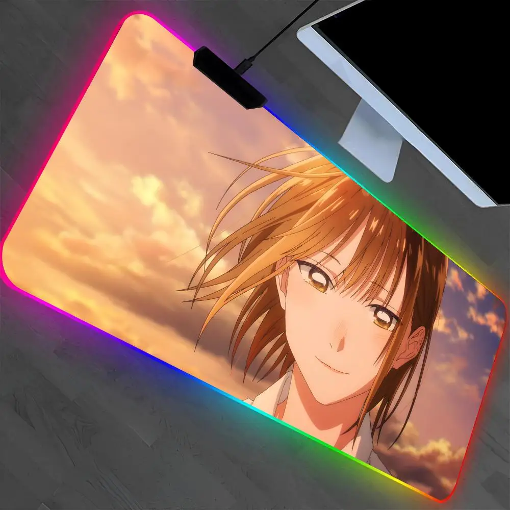 

Коврик для мыши в стиле аниме B-Blue Box, коврик для ноутбука, игровой RGB коврик для мыши в стиле аниме с подсветкой, геймерская девушка, настольные коврики с героями мультфильмов, настольный коврик