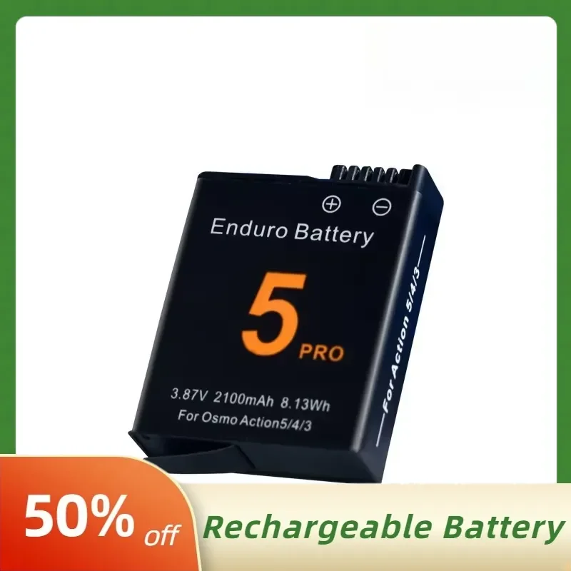 JH-ACT5 3.87V 2100mAh for DJI Osmo Action 5 Pro Action 4/3 Sports Camera Battery Long Battery Life A-grade Battery Cell