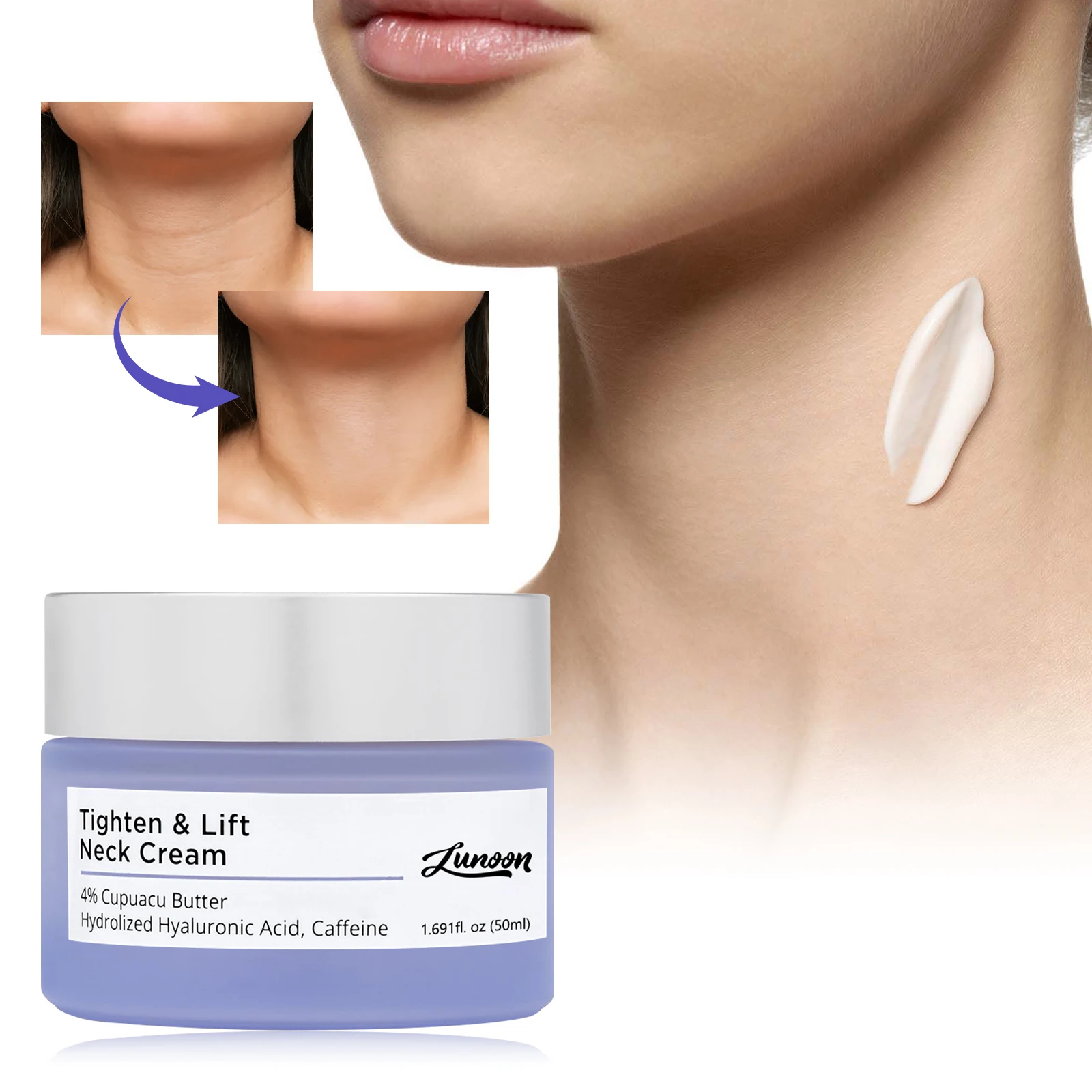 

LUNOON Tighten & Lift Neck Cream Lightening Fine Lines Smoothing Skin 50ml Neck Rejuvenation Cream