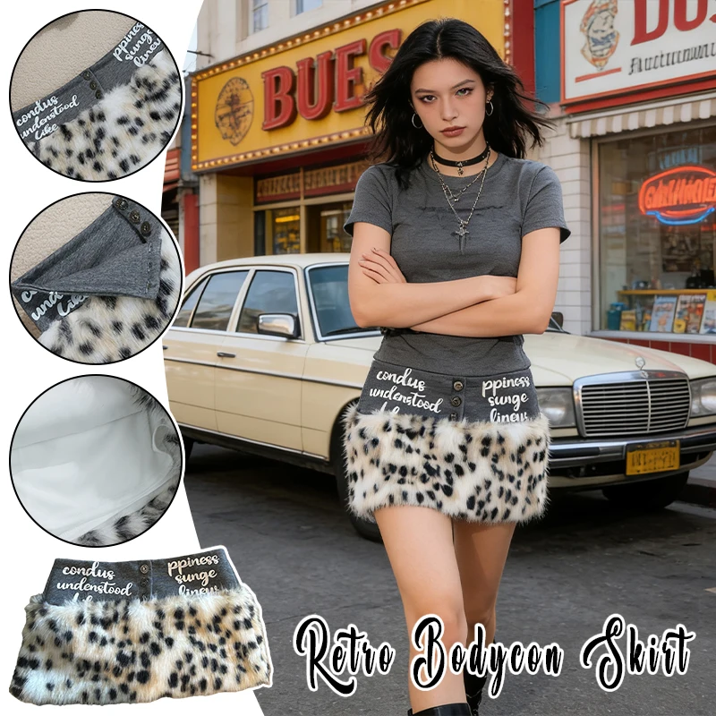 

Сладкая и пряная юбка с леопардовым принтом, юбка с низкой талией в стиле ретро, юбка трапециевидной формы с надписью Y2K для девочек, осенне-зимние модели