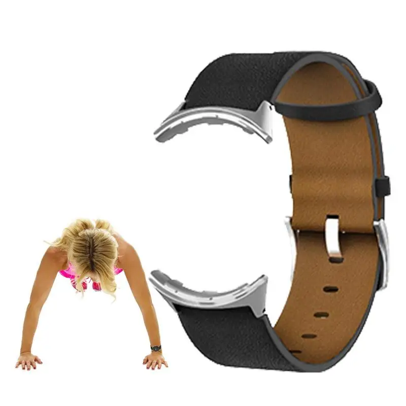 Leather Watch Strap Integrated Replacement Sport Watch Wrist Band Adjustable Sport Watch Straps Elastic Watch Band For Women Men