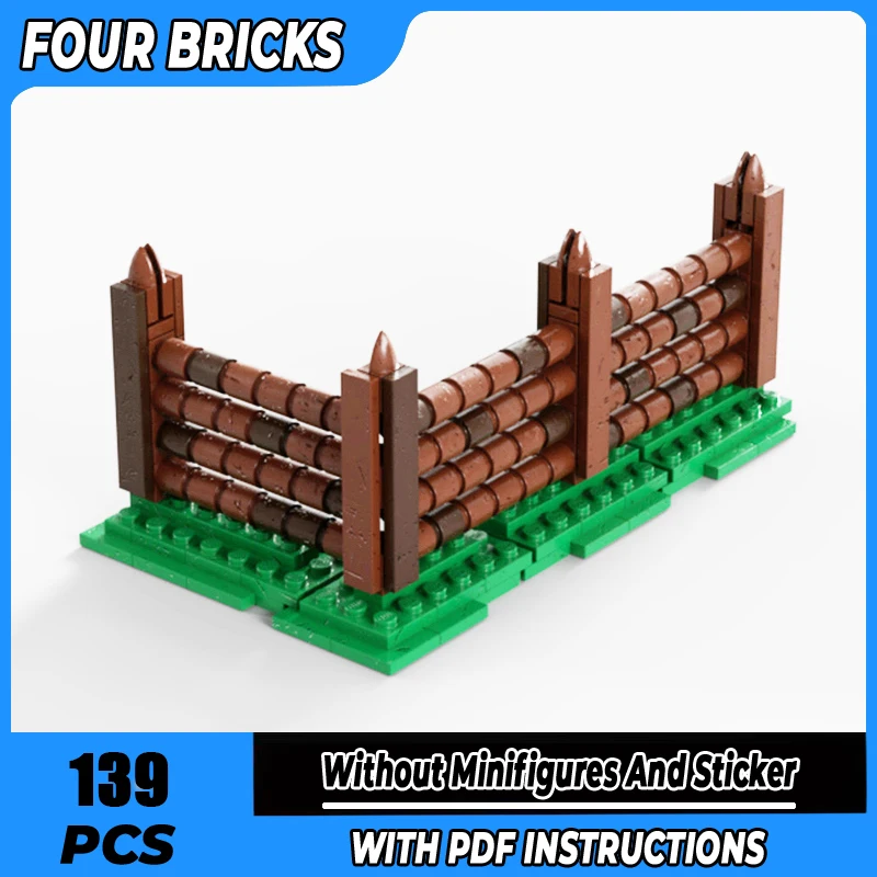 

New Moc Building Blocks Medieval fence Technology Modular Bricks Model Gifts Christmas Toys DIY Sets Assembly！