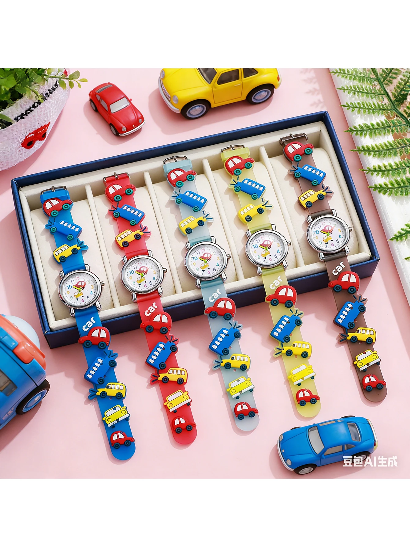 

Милые детские часы с автомобильной тематикой, 3D-мультяшный силиконовый ремешок, водонепроницаемые часы для мальчиков, идеальный подарок для школы и игр