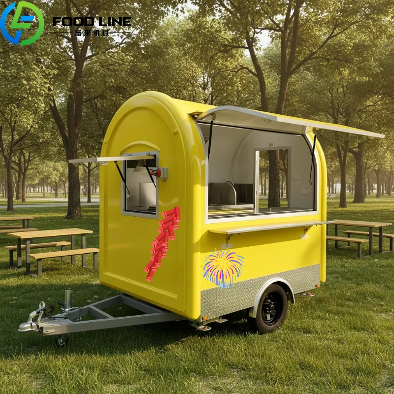 Customized Commercial Fast Food Trailer Power Saving Food Truck Energy Efficient Catering Cart Low Consume Street Vending Cost